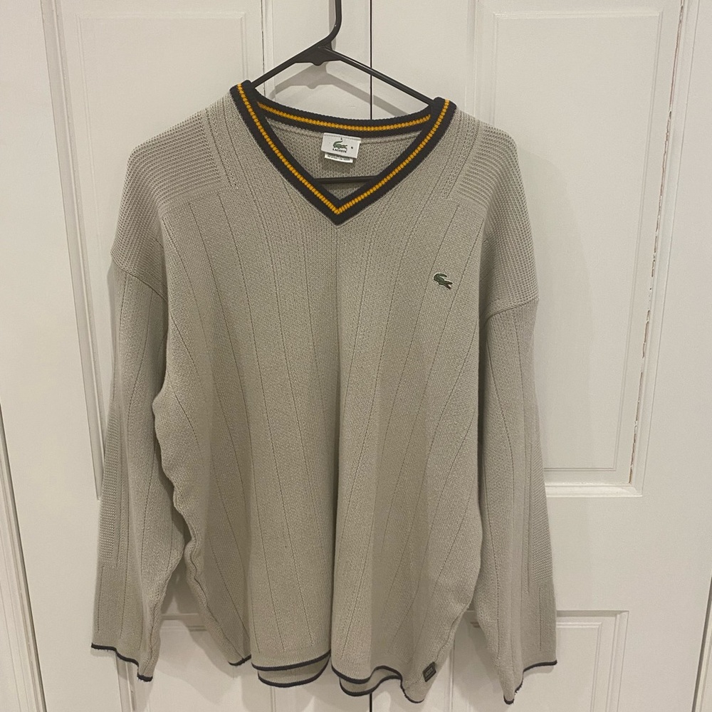 Mens Lacoste Sweater - size M (approx.) - beige/grey